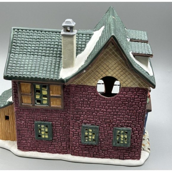 Christmas Delights House Glass Windows Inside Scene Porcelain Hand Painted Chin - Picture 6 of 12